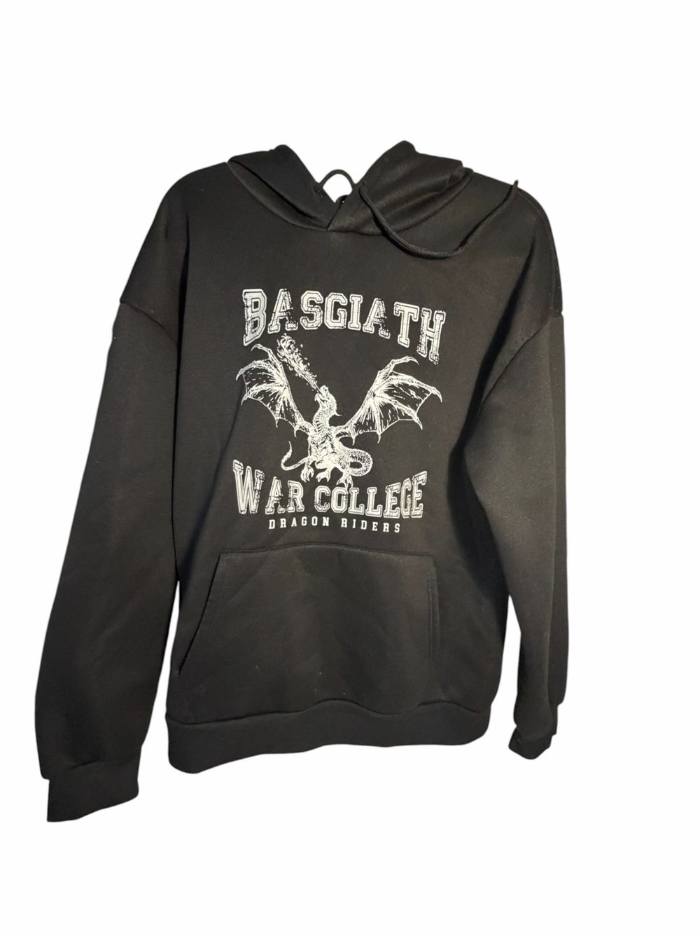 Basgiath Black Graphic Hoodie - Dragon Riders War College Lrg